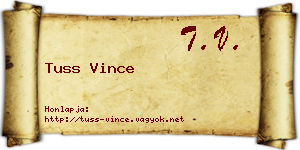Tuss Vince névjegykártya